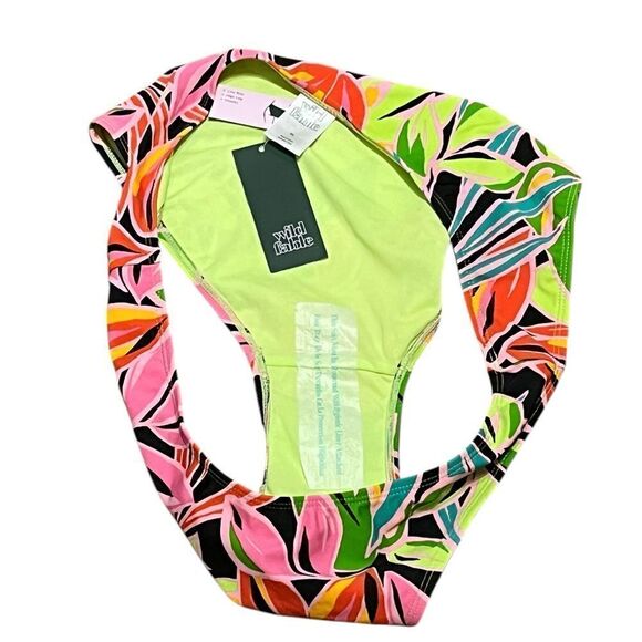 Wild Fable Low Rise High Leg Cheeky Tropical Print Bikini Bottoms, XL, NWT - Picture 5 of 5
